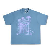Pebble Blue las vegas strip retro famous sign nevada traveler souvenir t shirt Urban Heavy Tee - baoMotion