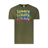 Vintage Olive Summer Summer Summer Vintage Tee - CowhideDigitalArt