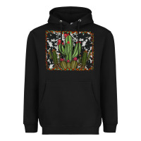 Black aztec cowhide cacti Heavyweight Hoodie - RanaPortraitStore