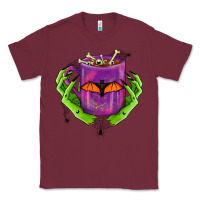 Burgundy Halloween Coffee Cup With Hands Classic Tee - FaDigitalArtStudio