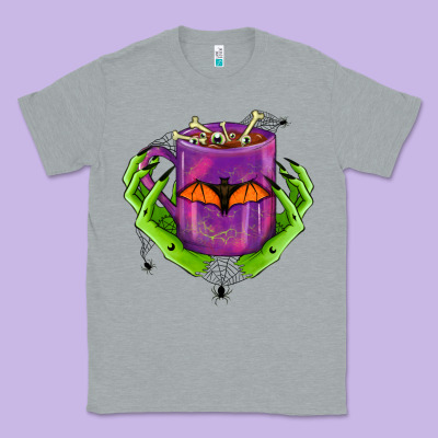 Halloween Coffee Cup With Hands Classic Tee Designed By Fadigitalartstudio