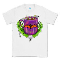 White Halloween Coffee Cup With Hands Classic Tee - FaDigitalArtStudio