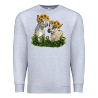 Heather Grey baby goats Premium Sweatshirt - RanaPortraitStore