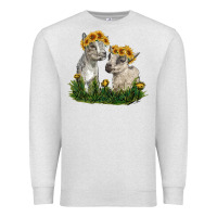 Oatmeal Heather baby goats Premium Sweatshirt - RanaPortraitStore