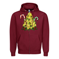 Burgundy softball christmas tree Zipper Hoodie - RanaPortraitStore