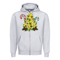 Heather Grey softball christmas tree Zipper Hoodie - RanaPortraitStore