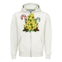 Oatmeal Heather softball christmas tree Zipper Hoodie - RanaPortraitStore
