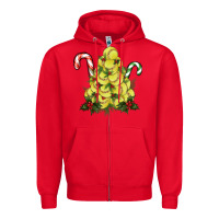 Red softball christmas tree Zipper Hoodie - RanaPortraitStore