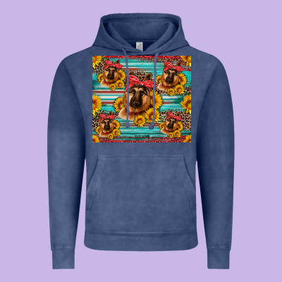 German Shepherd With Sunflowers Vintage Hoodie Designed By Artiststas