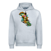 Heather Grey Baja California State Of Mexico Map Urban Hoodie - RanaPortraitStore