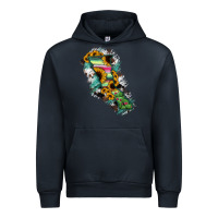 Navy Baja California State Of Mexico Map Urban Hoodie - RanaPortraitStore