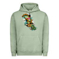 Pigment Oil Green Baja California State Of Mexico Map Urban Hoodie - RanaPortraitStore
