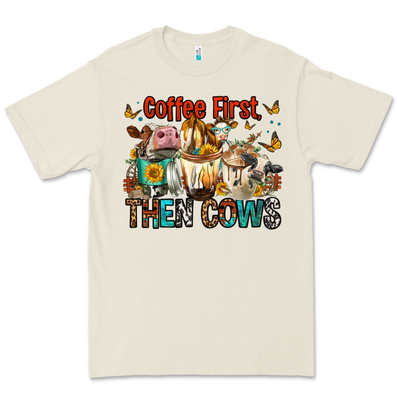Coffee First Then Cows Premium Tee by FaDigitalArtStudio | Teevron
