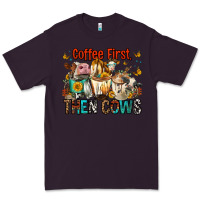 Plum Coffee First Then Cows Premium Tee - FaDigitalArtStudio