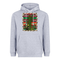 Heather Grey serape cowhide cacti Heavyweight Hoodie - RanaPortraitStore
