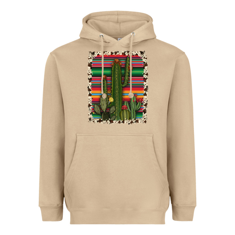Serape Cowhide Cacti Heavyweight Hoodie by RanaPortraitStore | Teevron