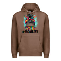 Chestnut tie dye momlife messy bun Premium Hoodie - BarkalooDesign