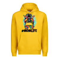 Lemon tie dye momlife messy bun Premium Hoodie - BarkalooDesign