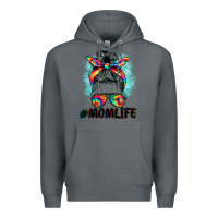 Rock tie dye momlife messy bun Premium Hoodie - BarkalooDesign
