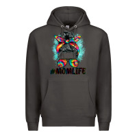Smoke tie dye momlife messy bun Premium Hoodie - BarkalooDesign