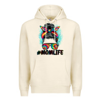 Tofu tie dye momlife messy bun Premium Hoodie - BarkalooDesign