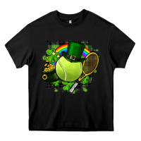 Black St. Patrick's Day Tennis Heavy Core Tee - FaDigitalArtStudio