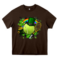 Chocolate Brown St. Patrick's Day Tennis Heavy Core Tee - FaDigitalArtStudio