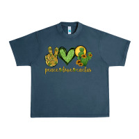 Midnight Navy peace love cactus Urban Heavy Tee - Jasminsmagicworld