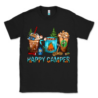 Black Happy Camper Coffee Cups Classic Tee - FaDigitalArtStudio