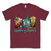 Burgundy Happy Camper Coffee Cups Classic Tee - FaDigitalArtStudio