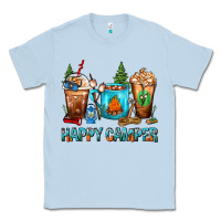 Dusty Blue Happy Camper Coffee Cups Classic Tee - FaDigitalArtStudio