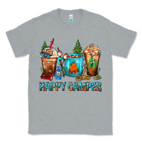 Heather Grey Happy Camper Coffee Cups Classic Tee - FaDigitalArtStudio