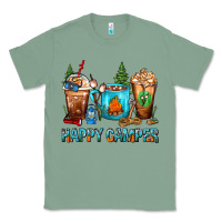 Sage Happy Camper Coffee Cups Classic Tee - FaDigitalArtStudio