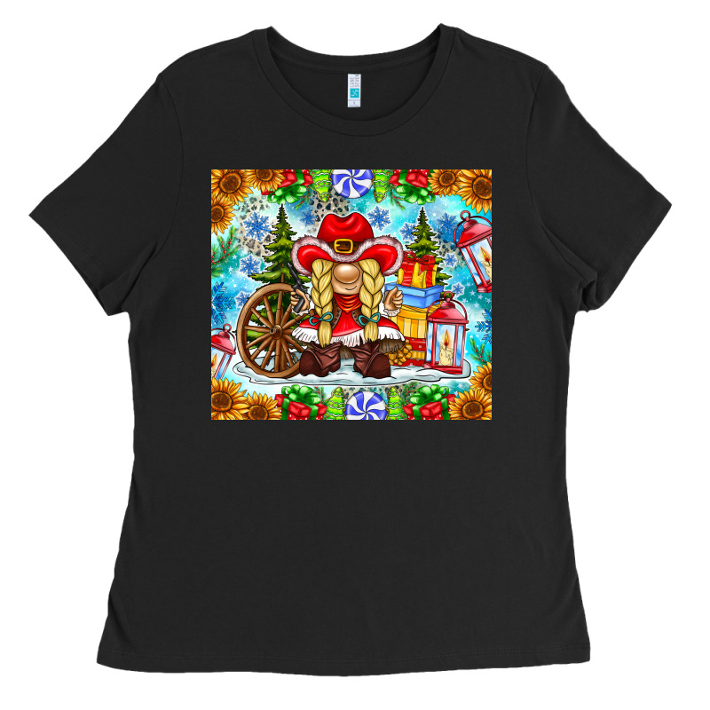 Christmas Cowboy Gnome Ladies Tee by CowhideDigitalArt | Teevron