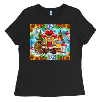 Black Christmas cowboy gnome Ladies Tee - CowhideDigitalArt