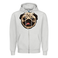 Dove Grey pug Zipper Hoodie - Jasminsmagicworld