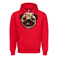 Red pug Zipper Hoodie - Jasminsmagicworld