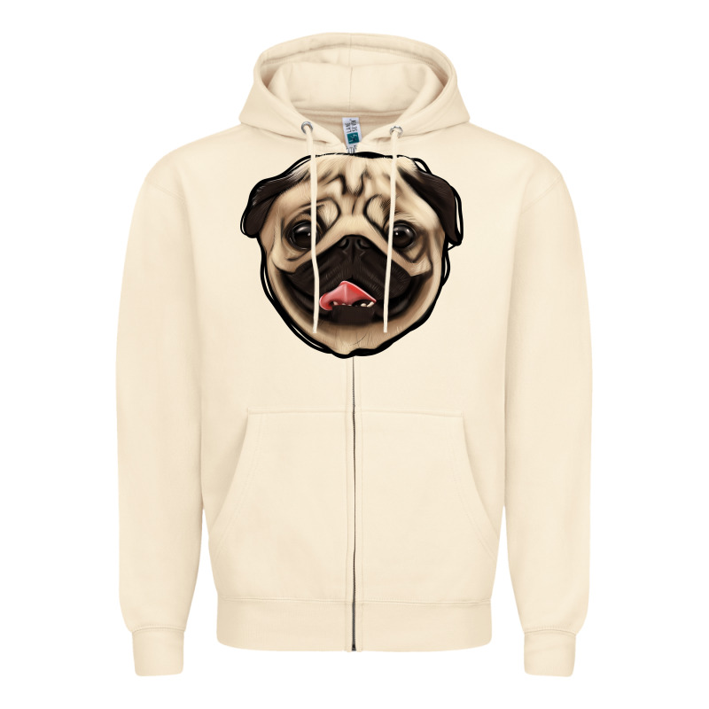 Pug Zipper Hoodie by Jasminsmagicworld | Teevron