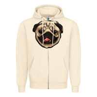 Sandshell pug Zipper Hoodie - Jasminsmagicworld