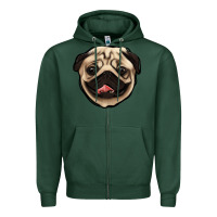 Sports Green pug Zipper Hoodie - Jasminsmagicworld