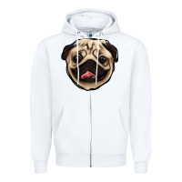 White pug Zipper Hoodie - Jasminsmagicworld