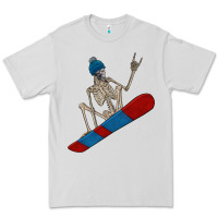 Dove Grey skeleton snowboard Premium Tee - FaDigitalArtStudio