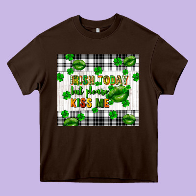 Irish Today But Please Kiss Me St. Patricks Day Heavy Core Tee Designed By Fadigitalartstudio