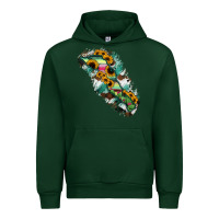 Forest Green Baja California Sur State Of Mexico Map Urban Hoodie - RanaPortraitStore