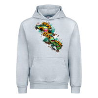 Heather Grey Baja California Sur State Of Mexico Map Urban Hoodie - RanaPortraitStore