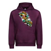 Mauve Wine Baja California Sur State Of Mexico Map Urban Hoodie - RanaPortraitStore