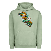 Pigment Oil Green Baja California Sur State Of Mexico Map Urban Hoodie - RanaPortraitStore