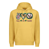 Antique Gold Peace Love Baseball Premium Hoodie - Jasminsmagicworld