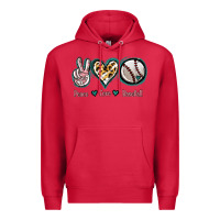 Cardinal Peace Love Baseball Premium Hoodie - Jasminsmagicworld
