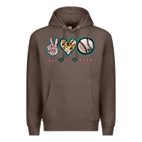 Coffee Peace Love Baseball Premium Hoodie - Jasminsmagicworld